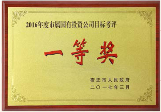 2016年度市屬國有投資公司目標(biāo)考核一等獎